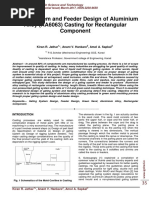 Gating System and Feeder Design of Aluminium Alloy (AA6063) Casting For Rectangular Component