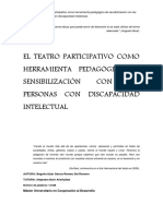 El Teatro Participativo para La Discpacidad Intelectual