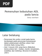 Pemenuhan Kebutuhan ADL