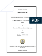 Seminar Report On Memristor