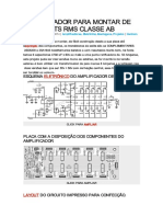 Amplificador para Montar de 1000 Watts Rms Classe Ab
