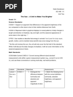 The Sun - A Unit To Make You Brighter: Grade: 5th Science Standards