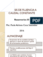 Análisis de Fluencia A Caudal Constante