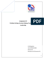 Assignment 02 Problem Solving, Decision Making, Team Work and Leadership