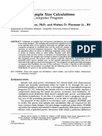 Art (Dupont, Plummer, 1990) Power and Sample Size Calculations - A Review and Computer Program