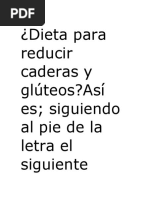 Dieta para Reducir Caderas y Glúteos