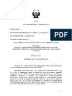 Proyecto Ley Presupuesto 2003