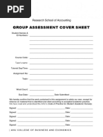 Group Assessment Cover Sheet