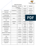 Production Schedule: Process Website/ Medium Time Taken Date Individual Pre-Production