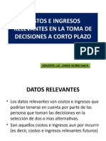 Costos e Ingresos Relevantes en La Toma de Decisiones