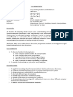 Course Description-Computer Organisation and Architecture