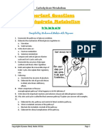 Important Questions Carbohydrate Metabolism