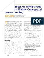 Effectiveness of Ninth-Grade Physics in Maine: Conceptual Understanding