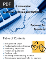 A Presentation On Material Purchasing Procedures: Prepared by