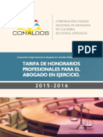 Tarifario de Abogados Conalbos 2015 - 2016