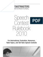 Speech Contest Rulebook 2010: Toastmasters