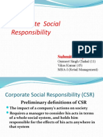 Corporate Social Responsibility: Submitted by