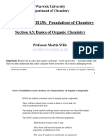 Year 1, Course CH158: Foundations of Chemistry Section A3 Basics of Organic Chemistry