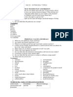 ISE II - Interview Topics