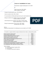 Exercicios de Contabilidade de Custos