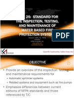 Nfpa 25: Standard For The Inspection, Testing, and Maintenance of Water Based Fire Protection Systems