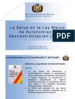 La Salud en La Ley Marco de Autonomías y Descentralización (LMAD)