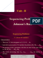 Unit - II: Sequencing Problems Johnson's Rule