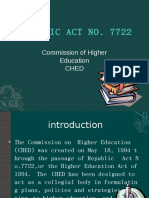 Republic Act No. 7722: Commission of Higher Education Ched