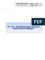 Especificaciones Técnicas de Media Loza de Concreto