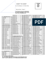 Cost To Cost Price List