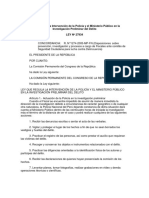 LEY #27934 Que Regula La Intervención Policial en La Investigación Preliminar PDF