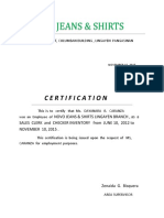 Novo Jeans & Shirts: Certification