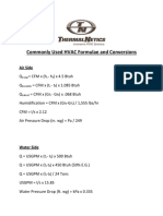 Commonly Used HVAC Formulae and Conversions: Air Side