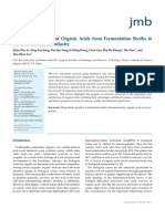 Recovery Processes of Organic Acids From Fermentation Broths in