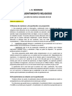 Resumen de La Gramatica Del Asentimiento Religioso de J. H. Newman