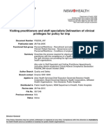 Policy Directive: Visiting Practitioners and Staff Specialists Delineation of Clinical Privileges For Policy For Imp