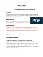 Práctica No. 1 Caracterización de 04 Diodos de Potencia