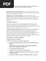 Caracterización de Las Operaciones de Manufactura y Su Impacto en El Diseño Del Sistema