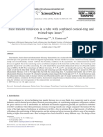 Heat Transfer Behaviors in A Tube With Combined Conical-Ring and Twisted-Tape Insert