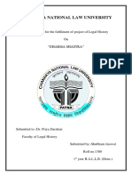 Chanakya National Law University: The Final Draft For The Fulfilment of Project of Legal History On "Dharma Shastra"