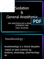 Sedation & General Anesthesia: SMF Anestesiologi & Reanimasi, Intensive Care Rsud Jayapura