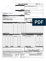 Blank Bill of Lading Form