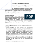 Lecture 3. Physical Geography Research