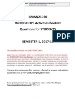 (Workshops Sem 1 Questions For Students Bman 21020) 2017-18