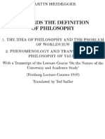 Heidegger Towards The Definition of Philosophy