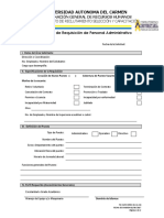 Formato de Requisicion de Personal Administrativo