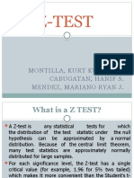 Z-Test: Montilla, Kurt Kubain M. Cabugatan, Hanif S. Mendez, Mariano Ryan J