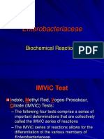 Enterobacteriaceae: Biochemical Reactions