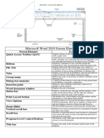 Microsoft Word 2017 Screen Elements 