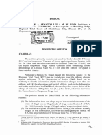 Dissenting Opinion, Justice Carpio: G.R. No. 229781 SENATOR LEILA M. DE LIMA, Petitioner, v. HON. JUANITA GUERRERO, 10 October 2017